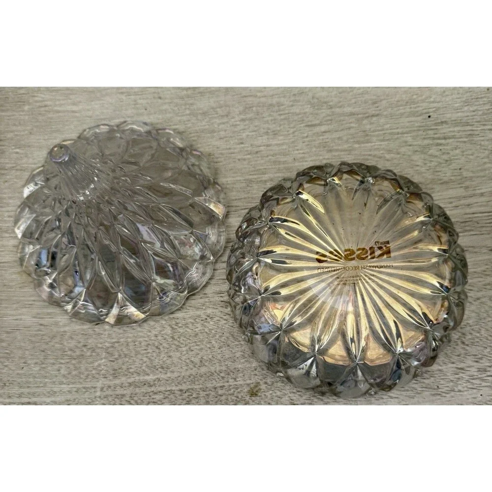 Godinger Shannon Crystal Hershey's Kisses Covered Candy Dish Trinket Iridescent